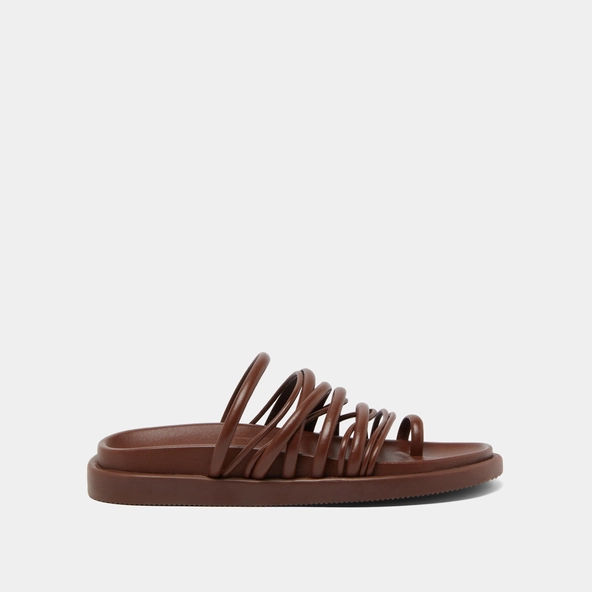 Sandales &agrave; multiples brides en cuir marron | WALKMAN | Jonak