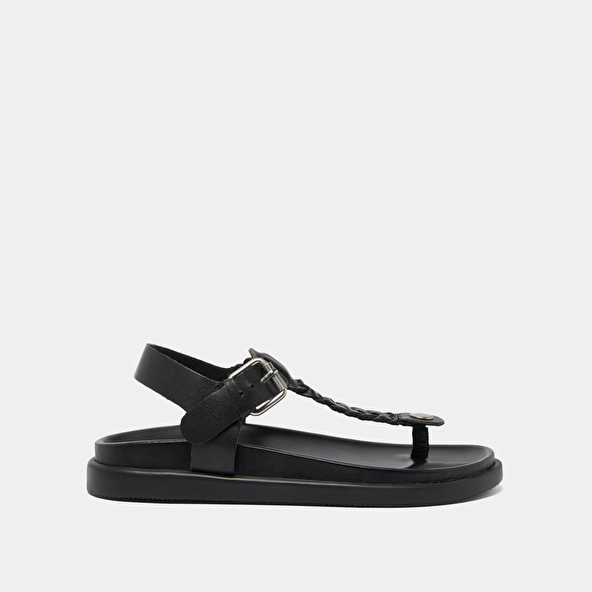 Sandales à boucles en cuir noir | WESTIN | Jonak