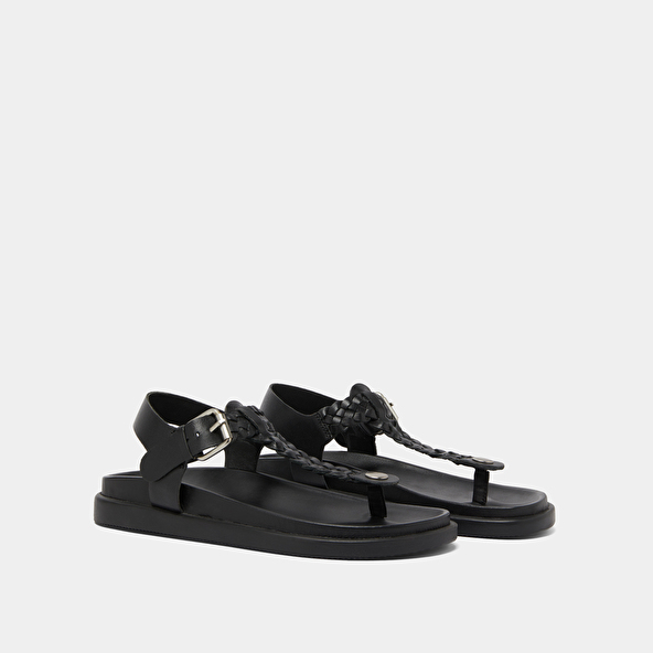 Sandales à boucles en cuir noir | WESTIN | Jonak