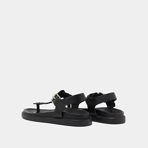 Sandales à boucles en cuir noir | WESTIN | Jonak