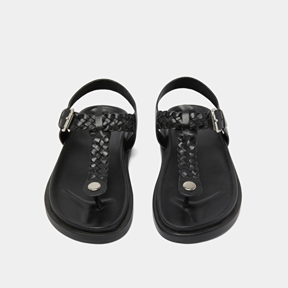 Sandales à boucles en cuir noir | WESTIN | Jonak