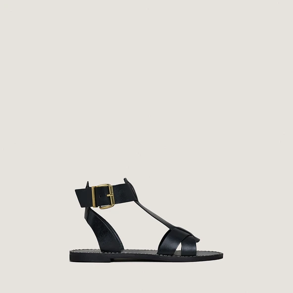 Sandales à boucles et brides en cuir noir | WHISPER | Jonak