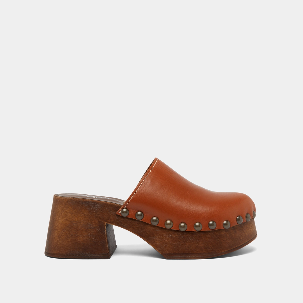 Mules à plateformes en cuir cognac | ELLIOT | Jonak