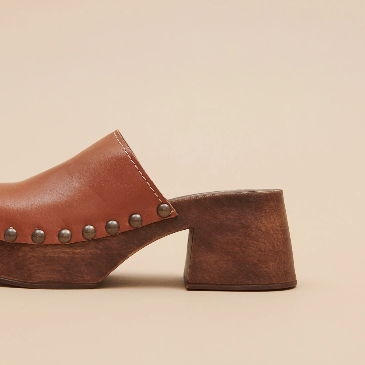 Mules à plateformes en cuir cognac | ELLIOT | Jonak