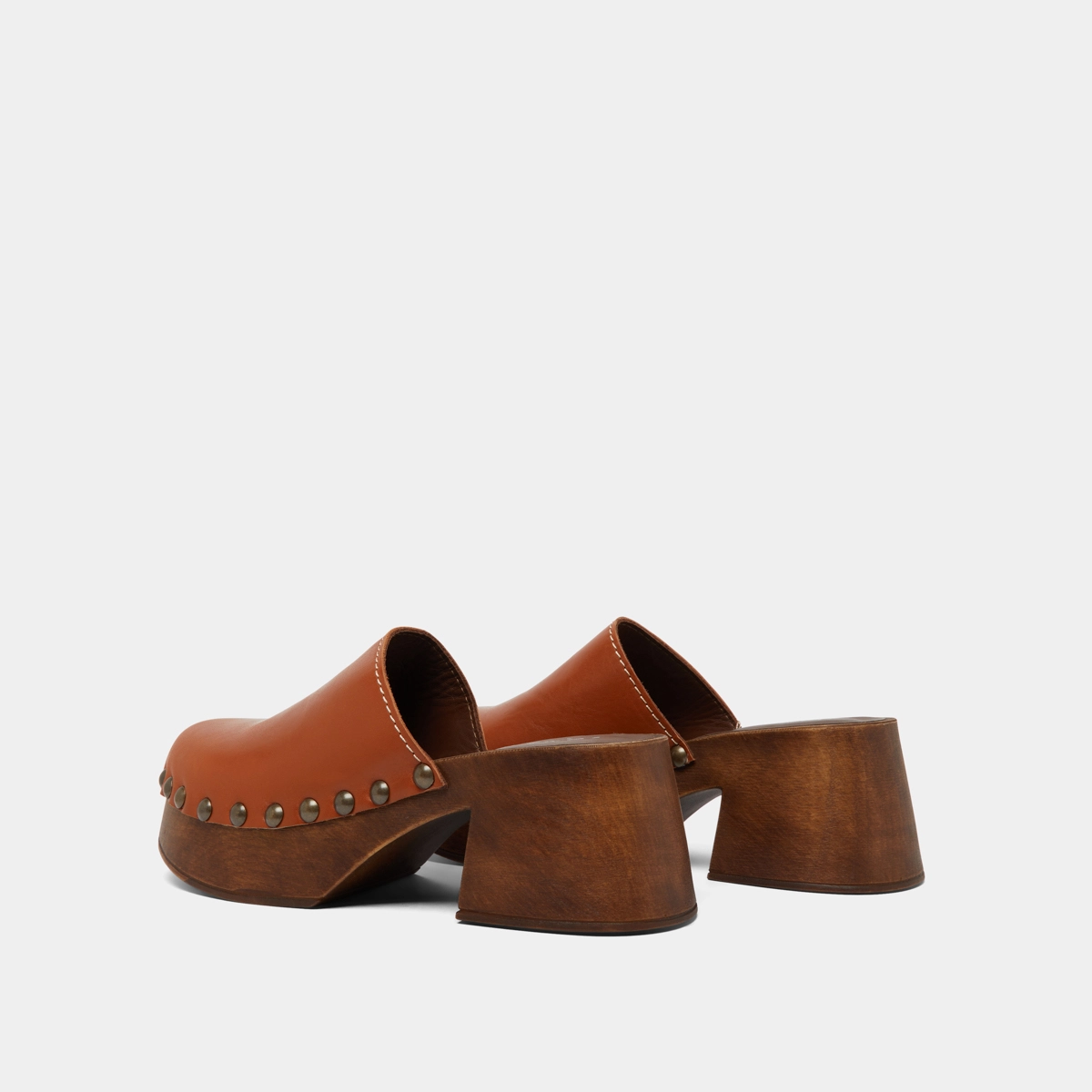 Mules à plateformes en cuir cognac | ELLIOT | Jonak
