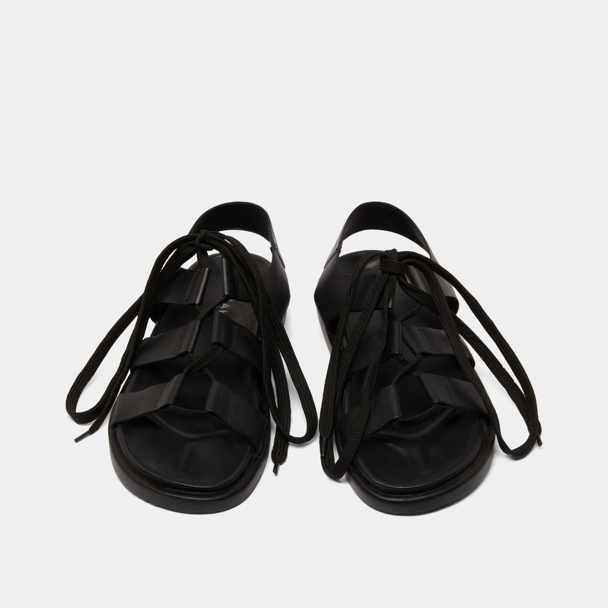Sandales à multiples brides et lacets en cuir noir | WELLINGTON | Jonak