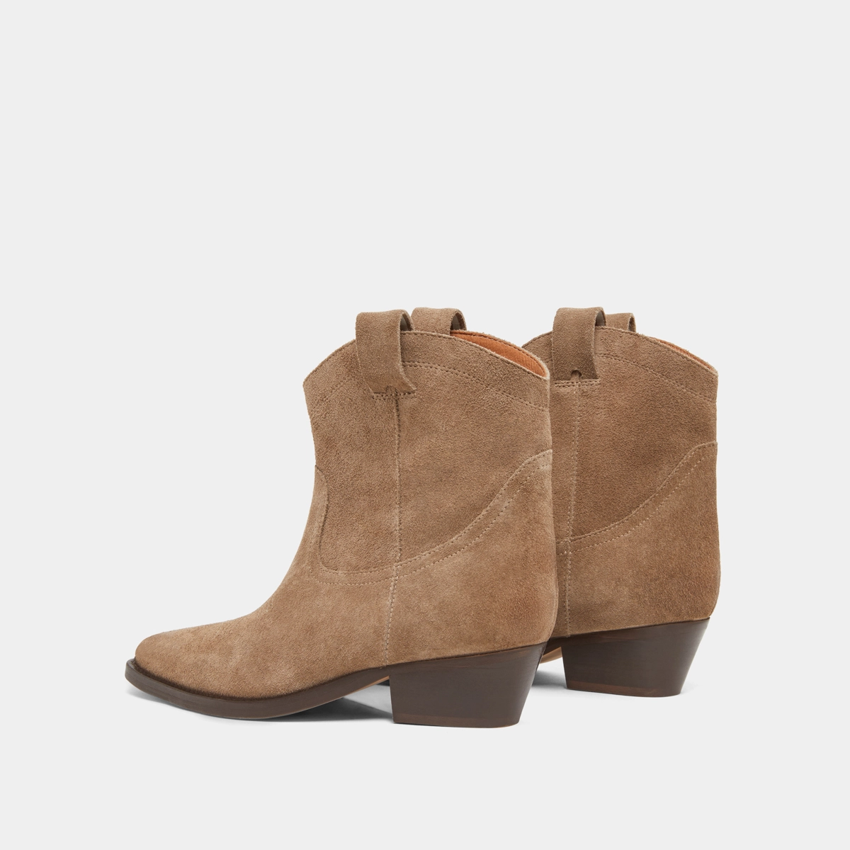 Boots &agrave; talons biseaut&eacute;s en croute taupe | DONATE | Jonak