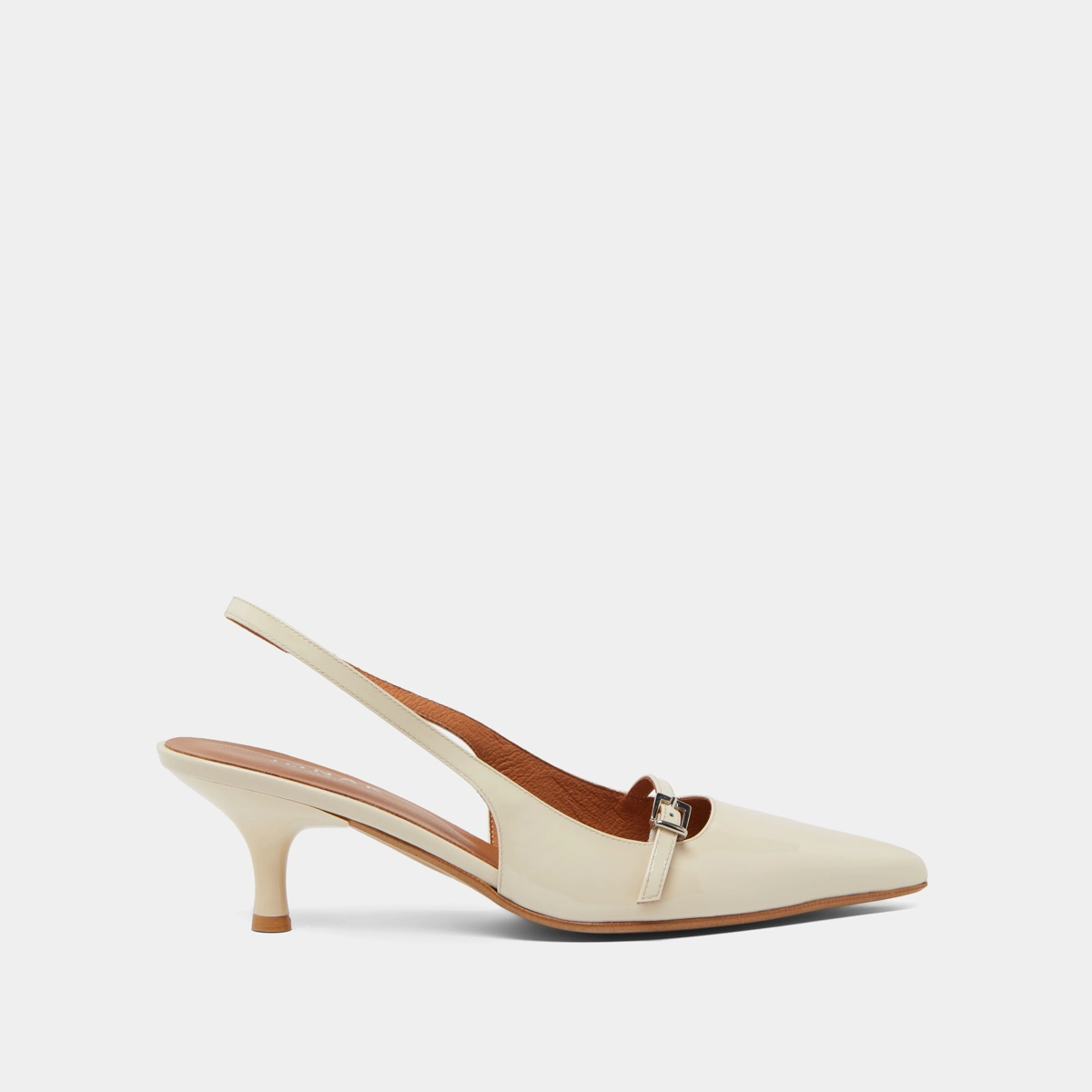 Escarpins &agrave; talons en vernis &eacute;cru | DAMOISELLE | Jonak