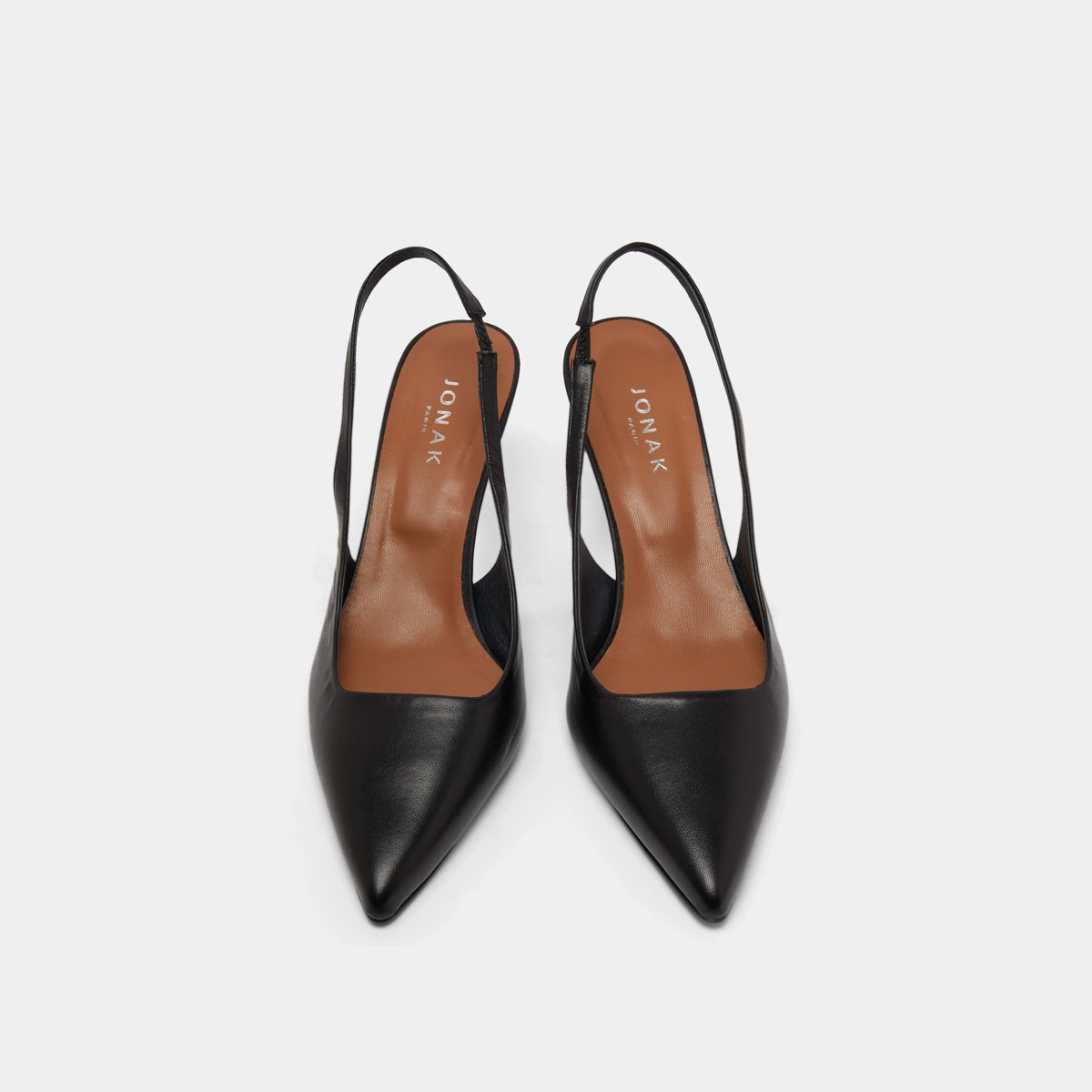 Escarpins à bouts pointus en cuir noir | DIAMANTINE | Jonak