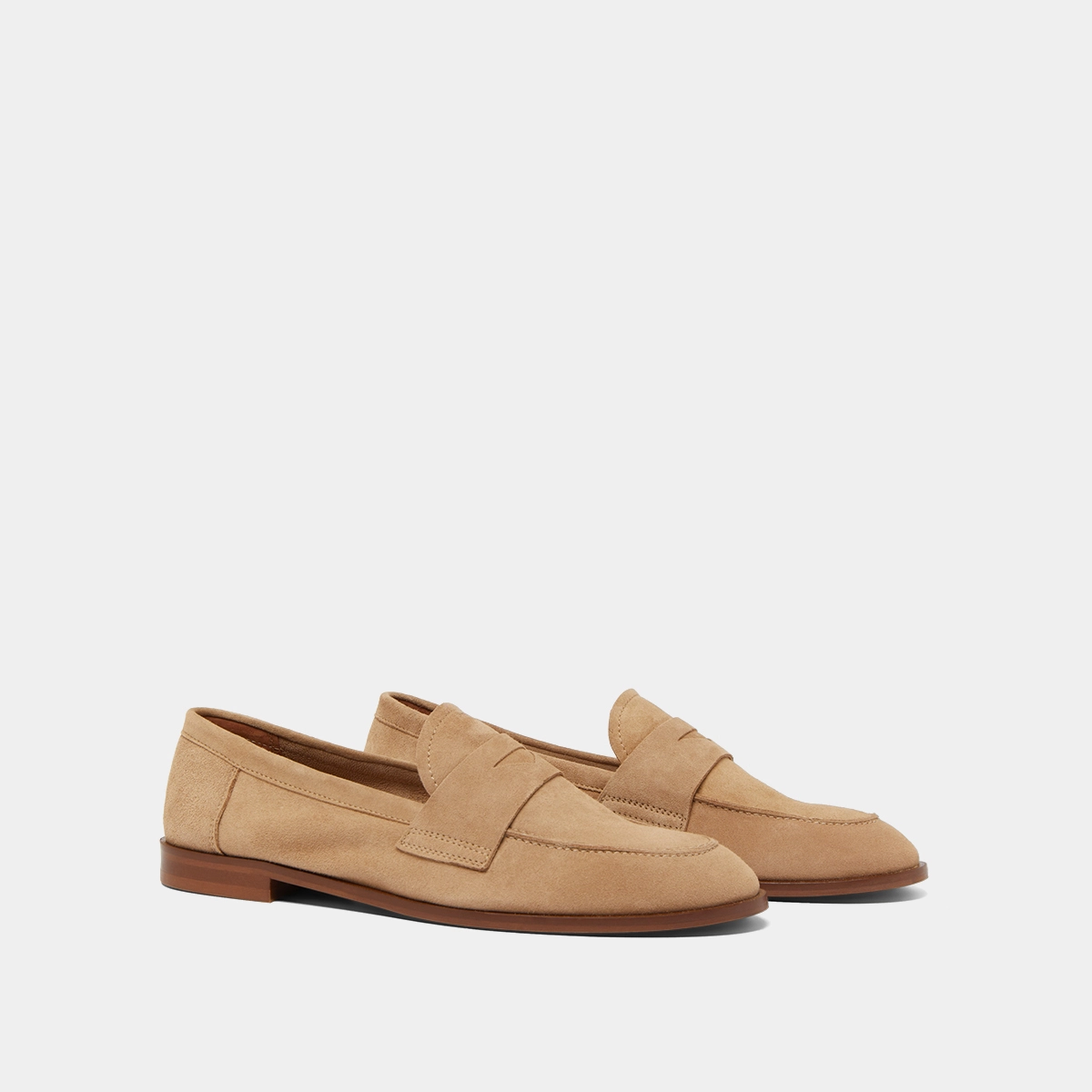 Mocassins à bouts ronds en velours camel | THELMA | Jonak
