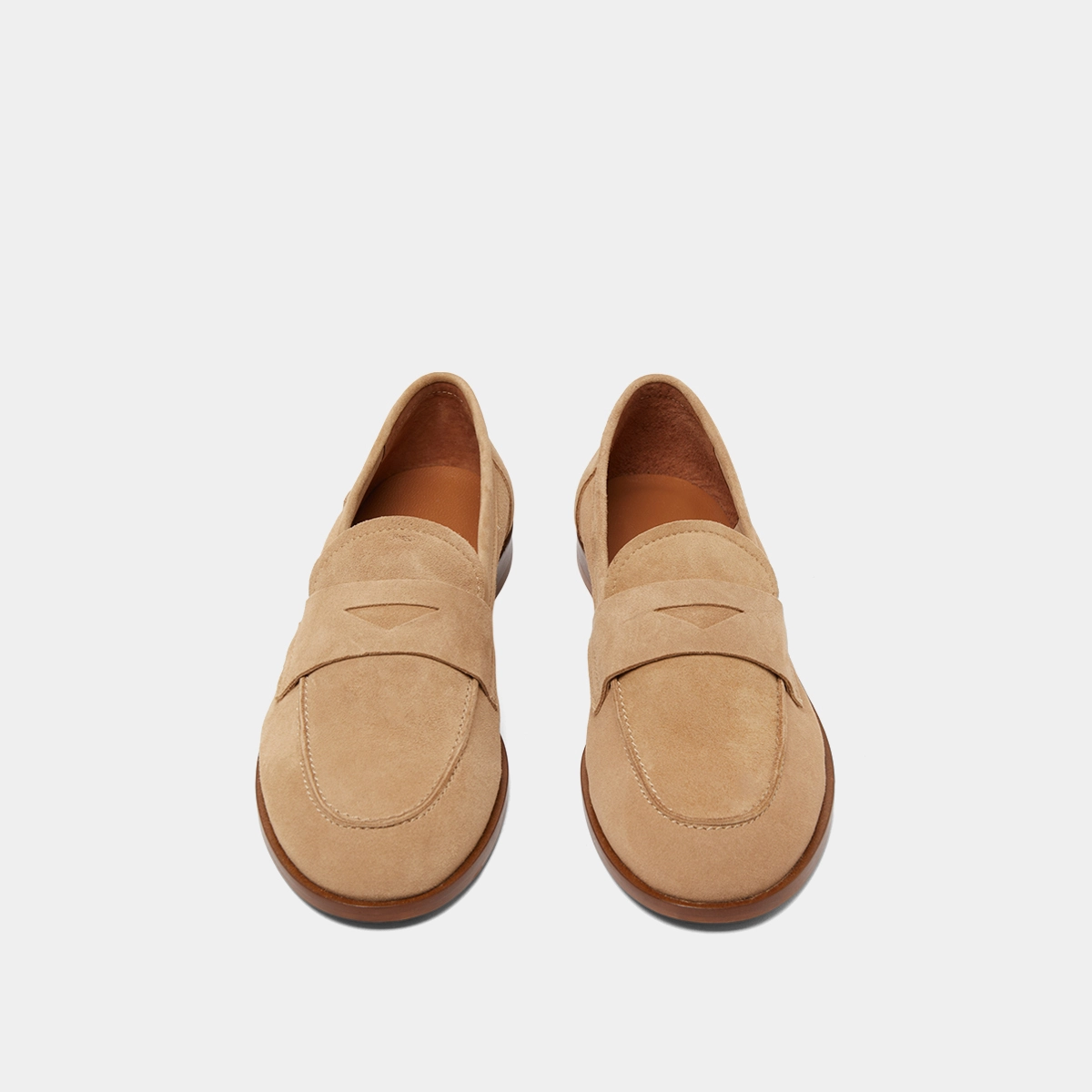 Mocassins à bouts ronds en velours camel | THELMA | Jonak