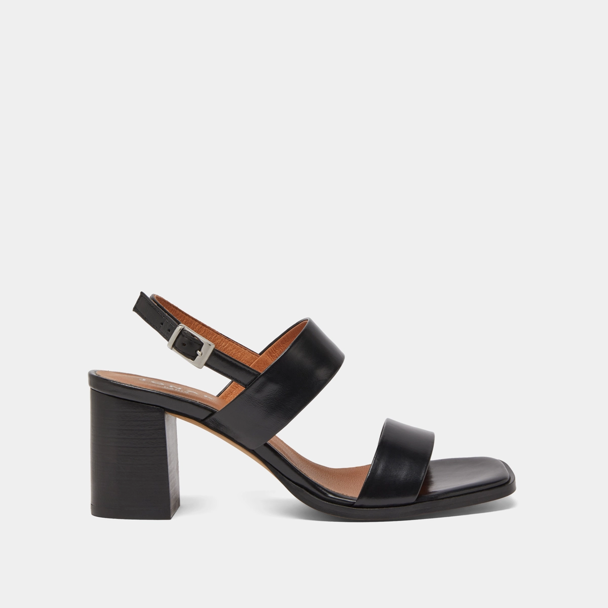 Sandales à talons en cuir noir | VALMONT | Jonak