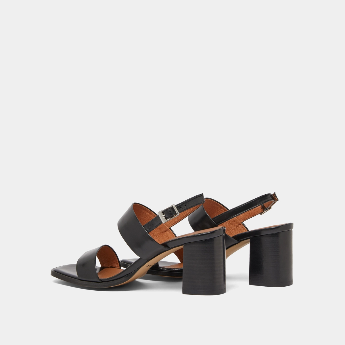 Sandales à talons en cuir noir | VALMONT | Jonak