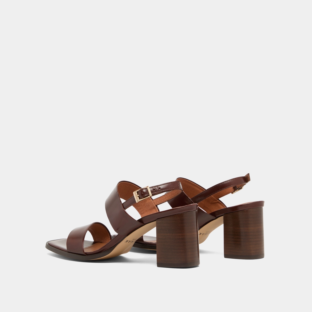 Sandales &agrave; talons en cuir glac&eacute; cognac | VALMONT | Jonak