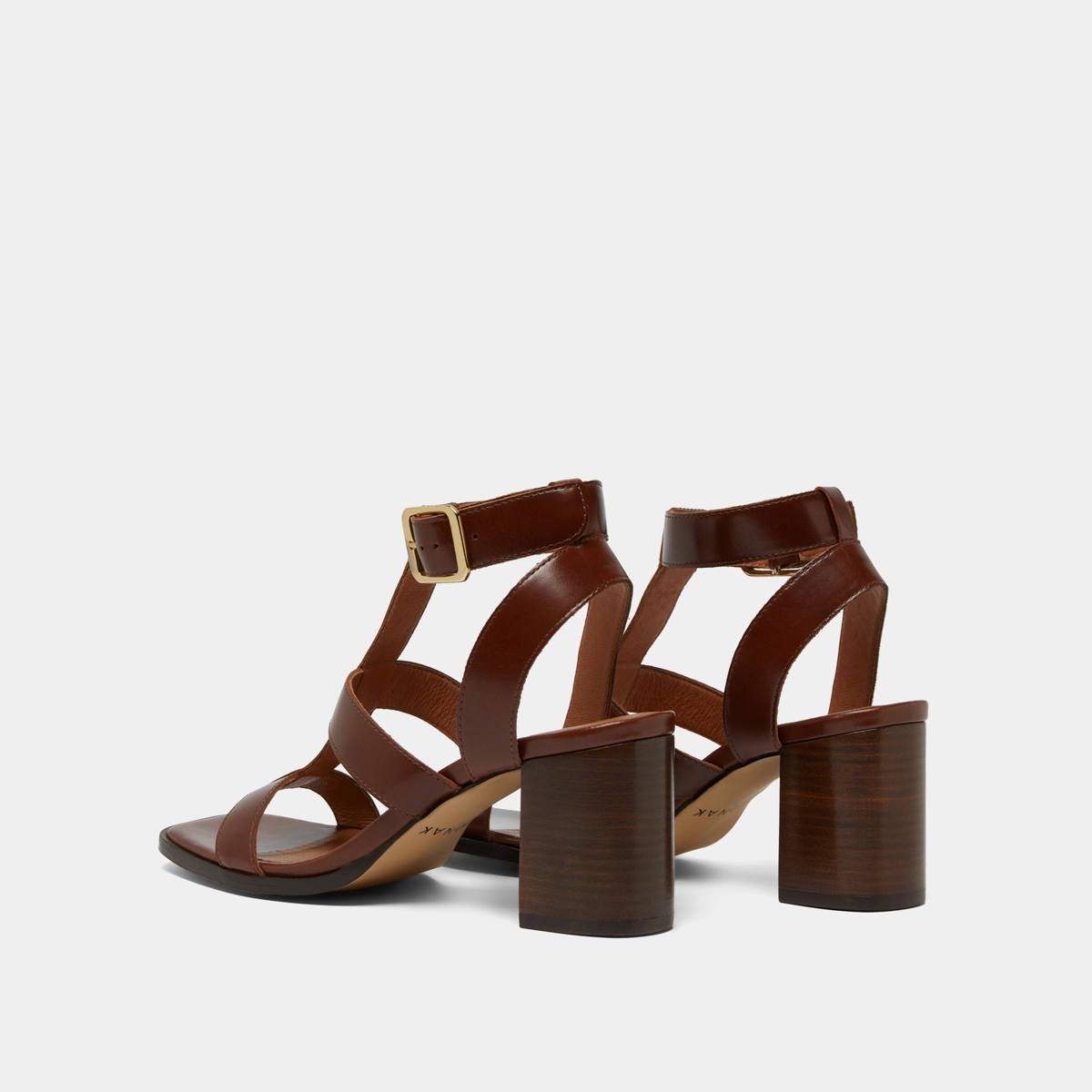 Sandales &agrave; talons en cuir marron | VILMA | Jonak