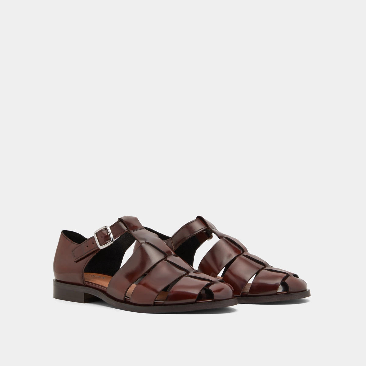 Sandales en cuir glacé marron | AGOSTA | Jonak