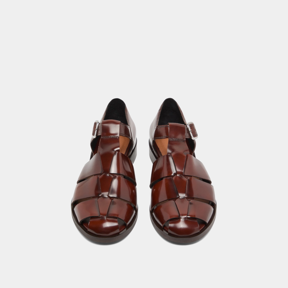 Sandales en cuir glacé marron | AGOSTA | Jonak