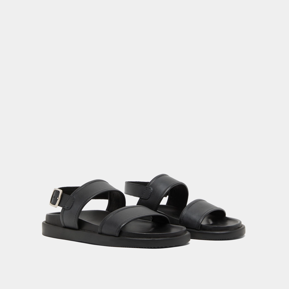 Sandales à doubles lanières en cuir noir | WICHITA | Jonak