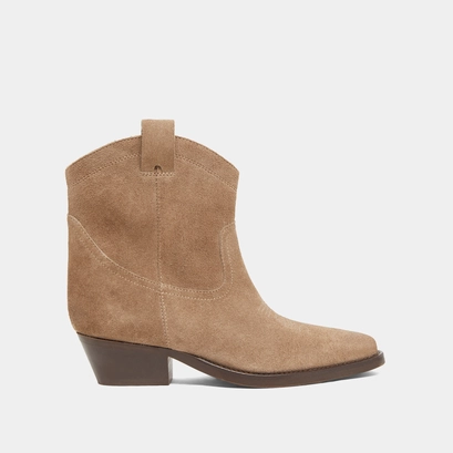 Boots &agrave; talons biseaut&eacute;s en croute taupe | DONATE | Jonak