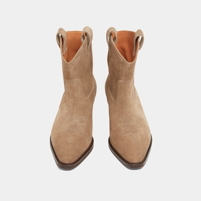 Boots &agrave; talons biseaut&eacute;s en croute taupe | DONATE | Jonak