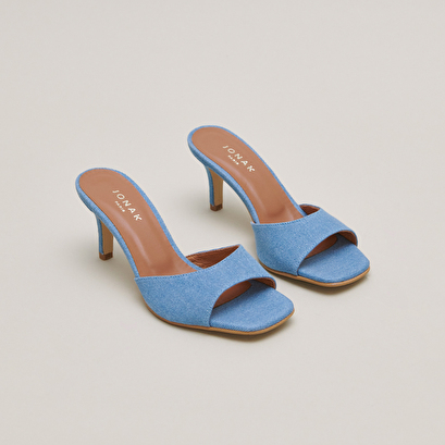 Mules à talons en jeans bleu | VERTIGO | Jonak