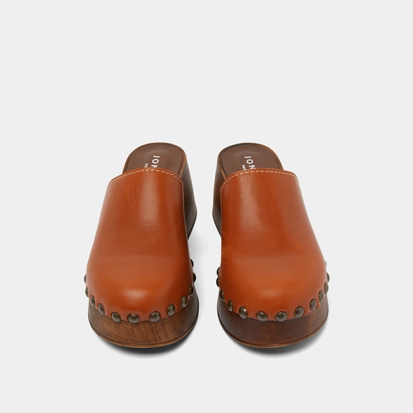 Mules à plateformes en cuir cognac | ELLIOT | Jonak