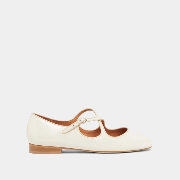 Ballerines à brides entrecroisées en vernis et cuir écrus | DUCKY | Jonak
