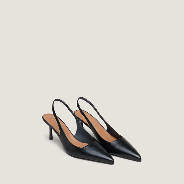 Escarpins à bouts pointus en cuir noir | DIAMANTINE | Jonak
