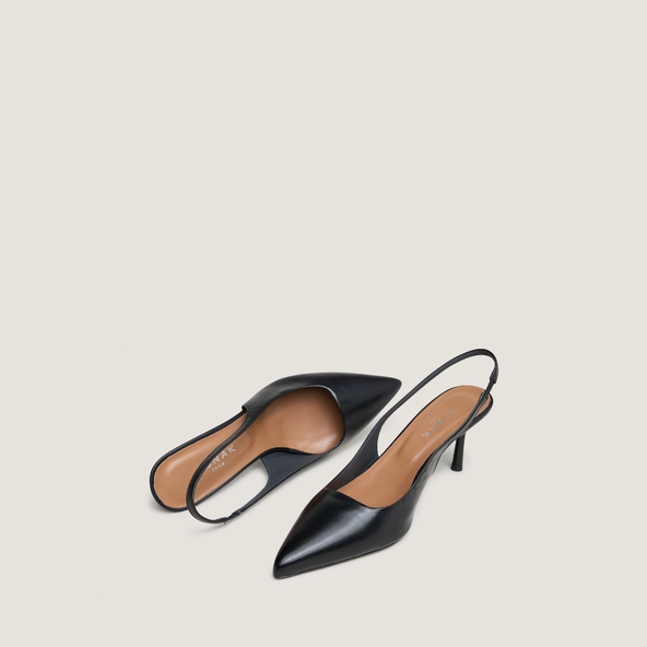 Escarpins à bouts pointus en cuir noir | DIAMANTINE | Jonak