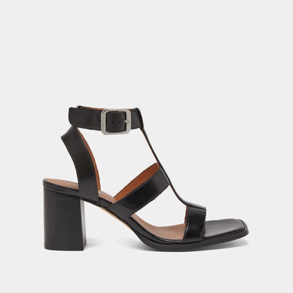 Sandales &agrave; talons en cuir noir | VILMA | Jonak