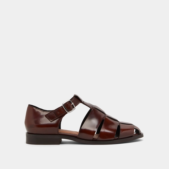 Sandales en cuir glacé marron | AGOSTA | Jonak