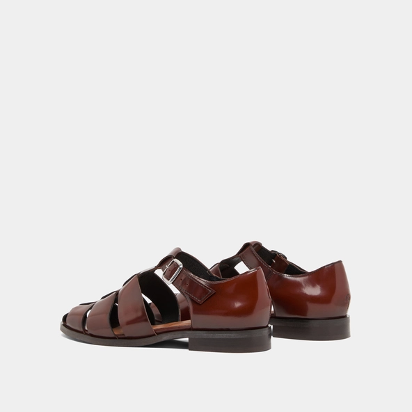 Sandales en cuir glacé marron | AGOSTA | Jonak
