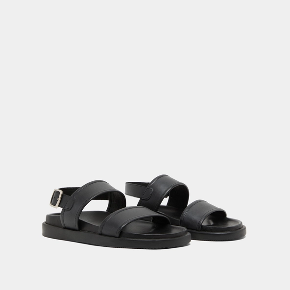 Sandales à doubles lanières en cuir noir | WICHITA | Jonak