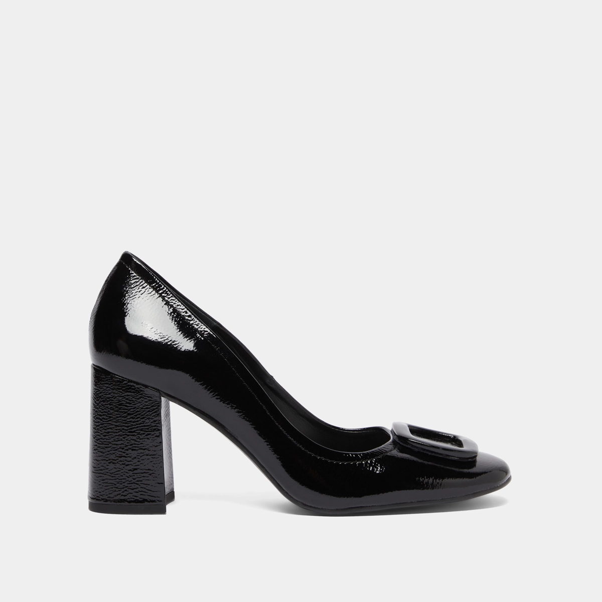 Escarpins avec boucles en vernis plissé noir | BISOU | Jonak