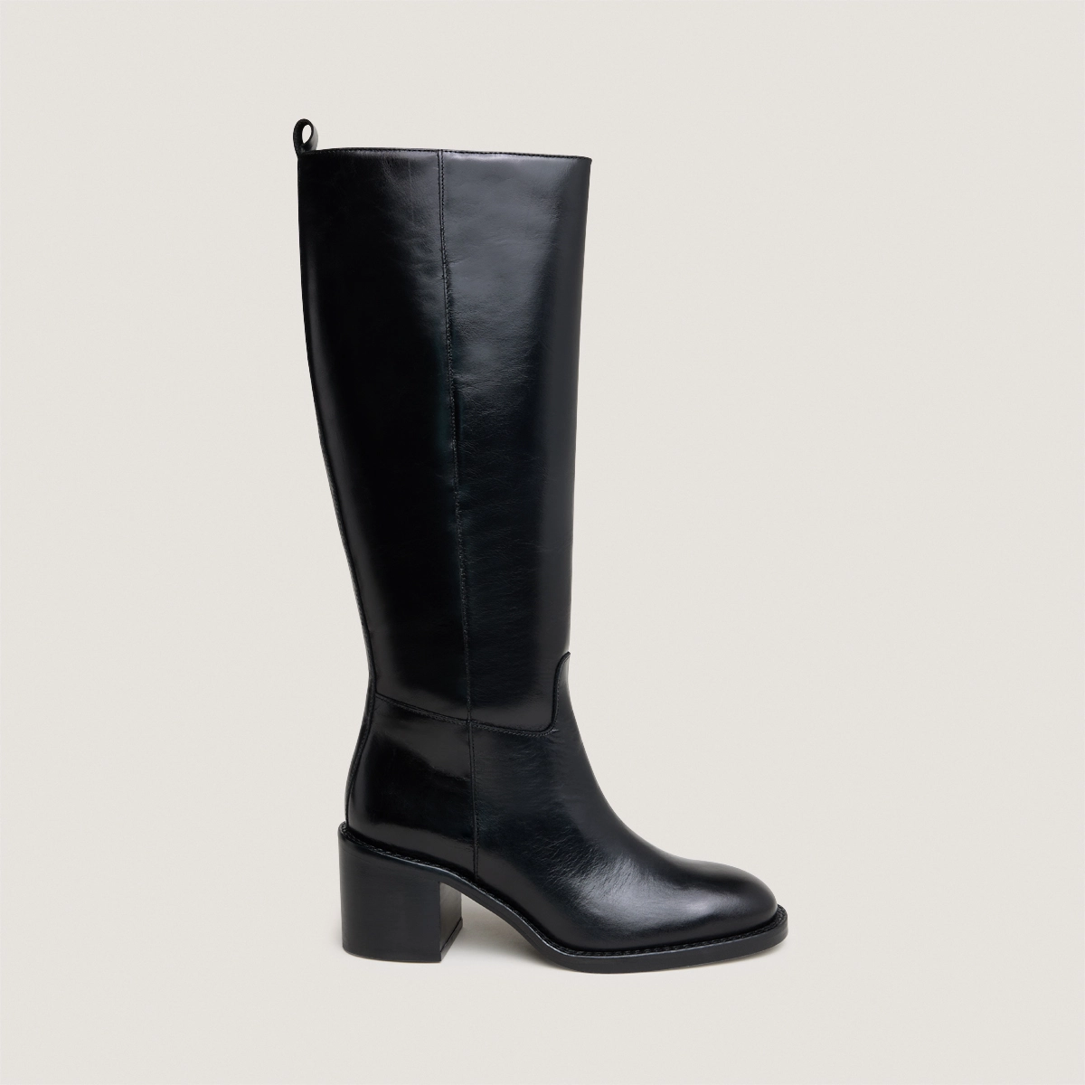 Bottes hautes en cuir noir taille mollet M | BONNIE | Jonak