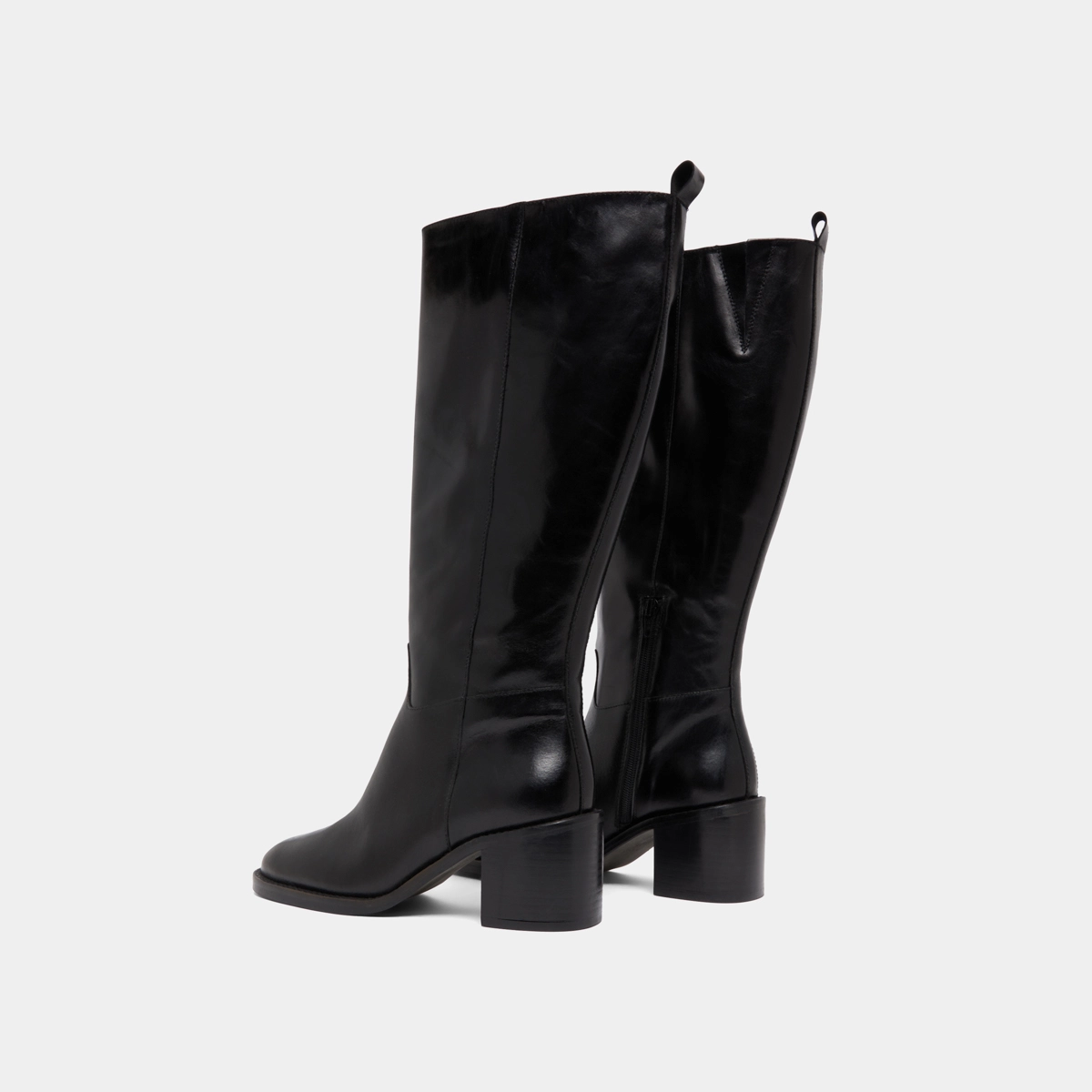 Bottes hautes en cuir noir taille mollet M | BONNIE | Jonak