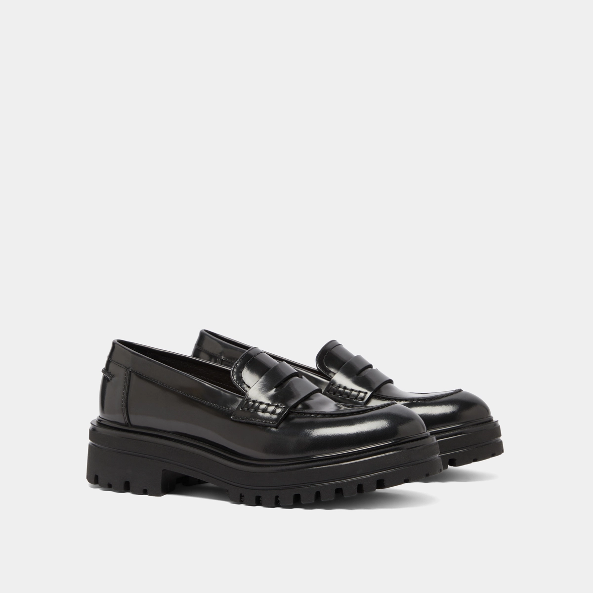 Mocassins à semelles crantées en cuir patiné gris | ALFI | Jonak