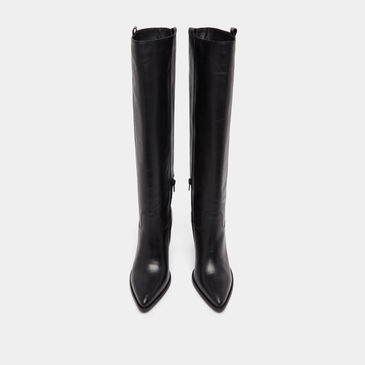 Bottes &agrave; hauts talons et bouts pointus en cuir noir | PECHE | Jonak