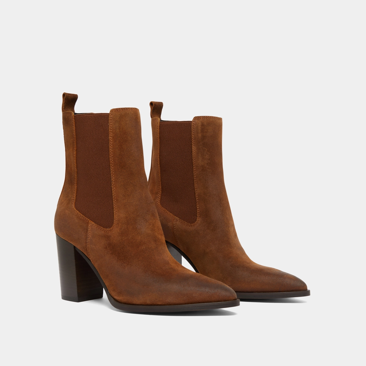 Bottines à talons et élastiques en croute huilée cognac | PEPITA | Jonak