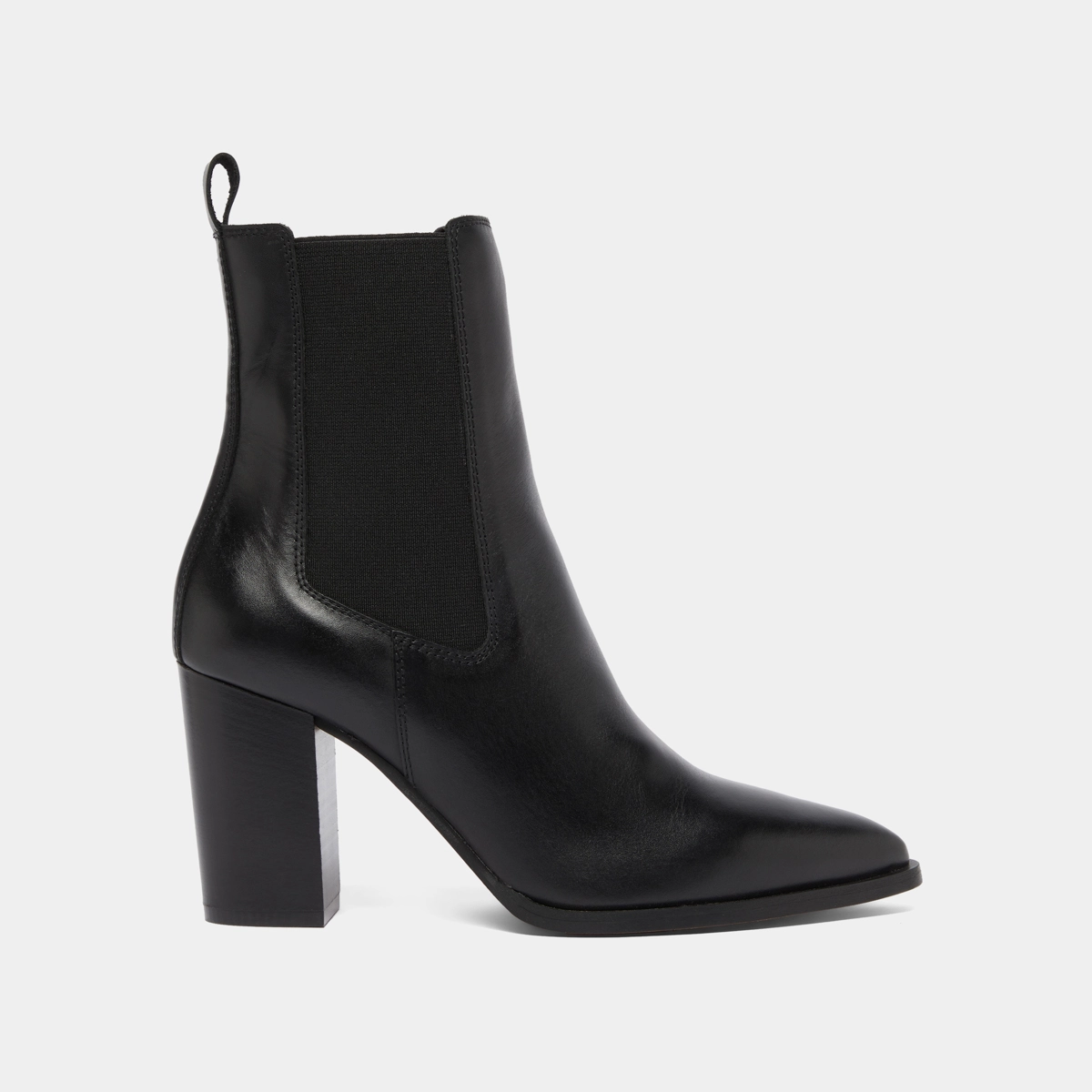 Bottines &agrave; talons et &eacute;lastiques en cuir noir | PEPITA | Jonak