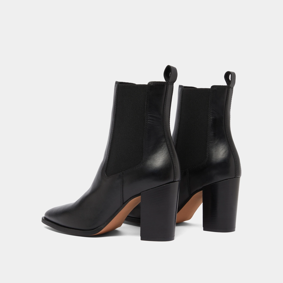 Bottines &agrave; talons et &eacute;lastiques en cuir noir | PEPITA | Jonak
