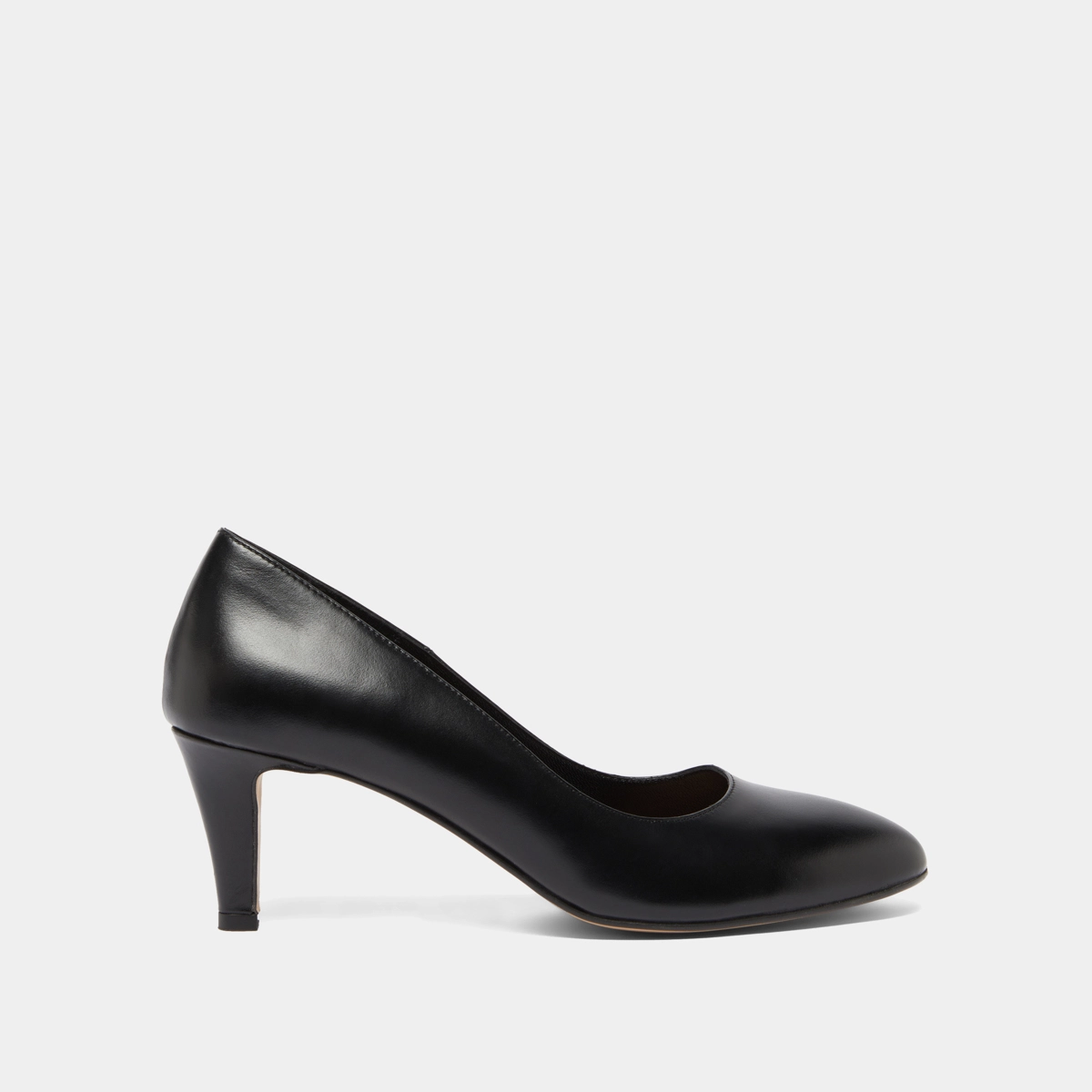 Escarpins à bouts arrondis en cuir noir | VELIA | Jonak