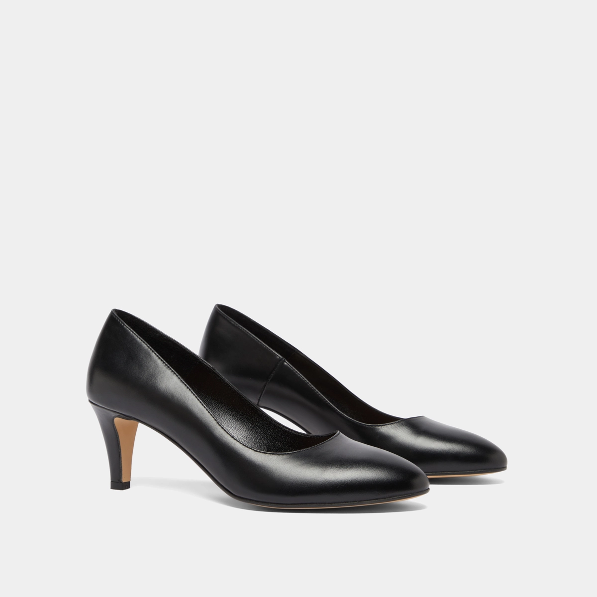 Escarpins à bouts arrondis en cuir noir | VELIA | Jonak