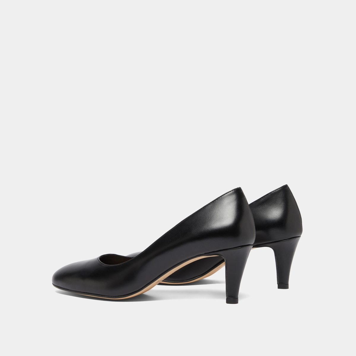 Escarpins à bouts arrondis en cuir noir | VELIA | Jonak