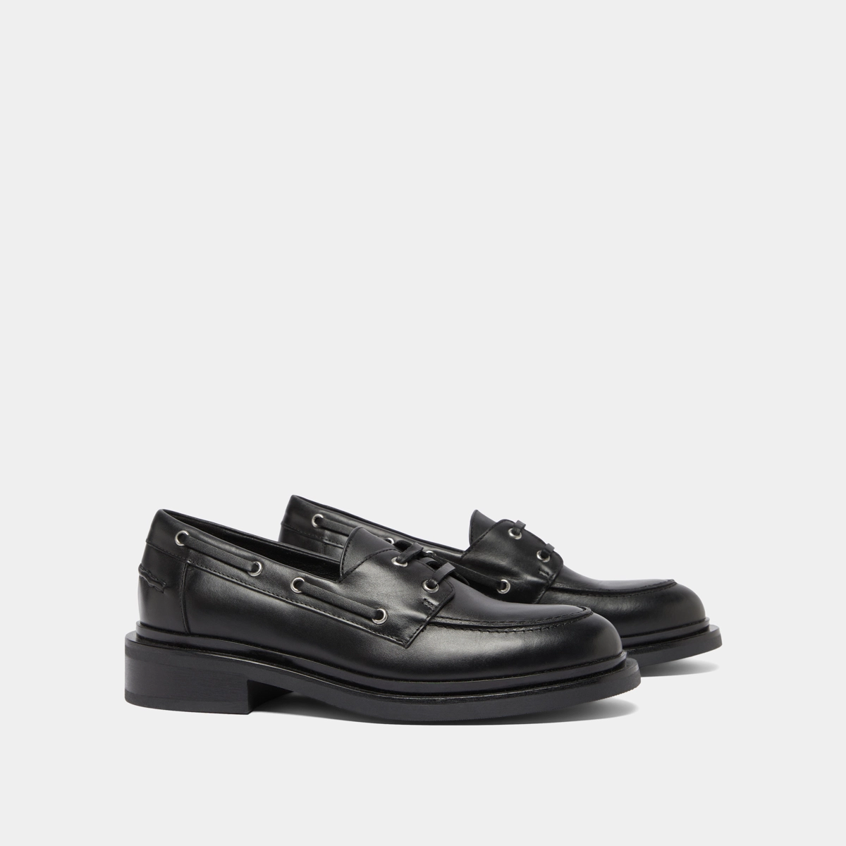 Derbies à lacets épais en cuir noir | PAOLO | Jonak