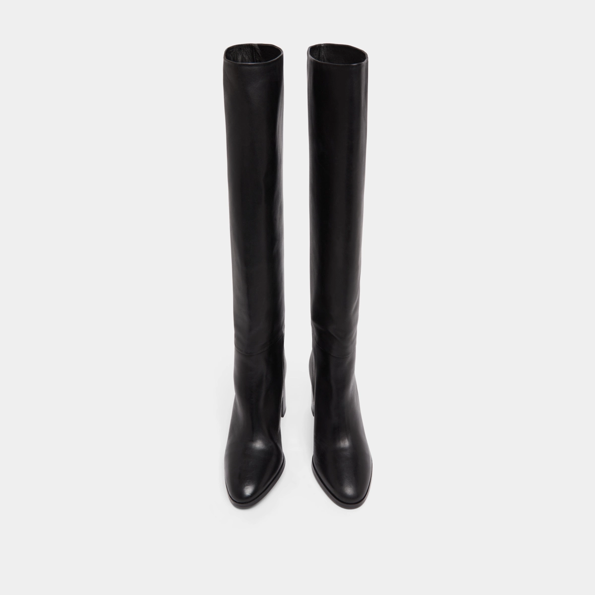 Bottes hautes à bouts arrondis en cuir noir | VENTURA | Jonak