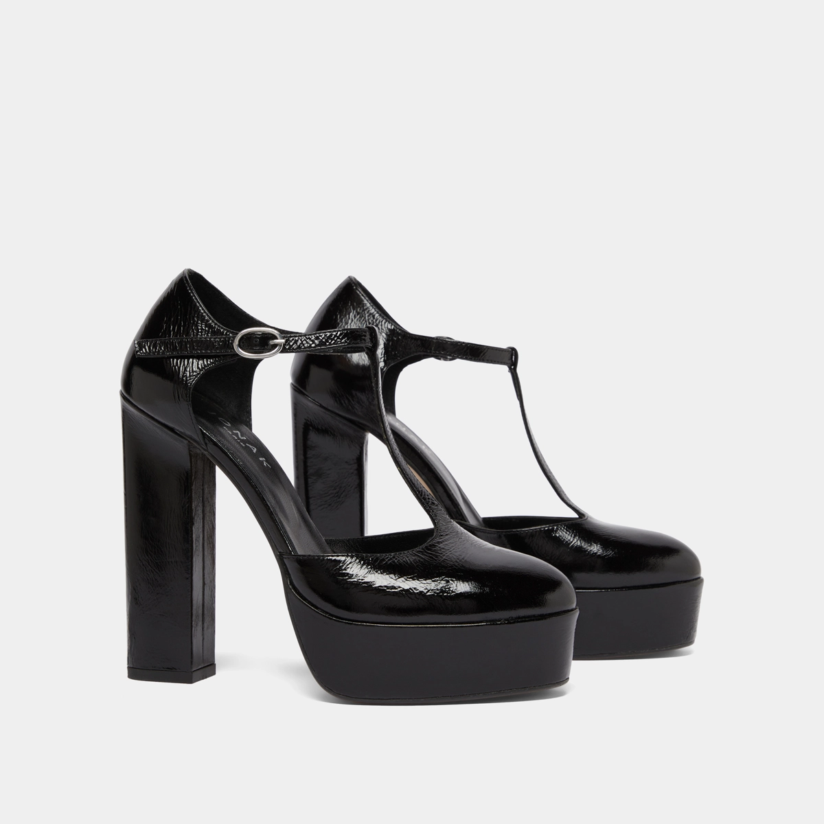 Salom&eacute;s &agrave; talons hauts en cuir brillant noir | VANCO | Jonak