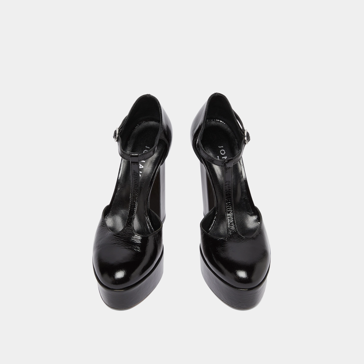 Salom&eacute;s &agrave; talons hauts en cuir brillant noir | VANCO | Jonak