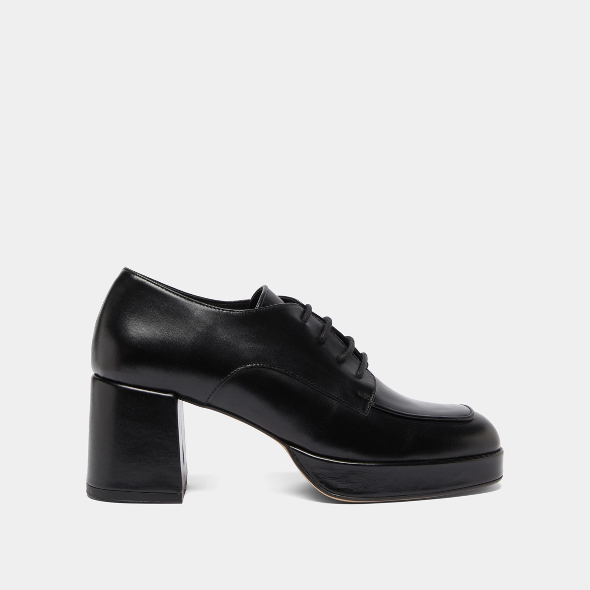 Derbies à talons en cuir noir | VIVALDI | Jonak