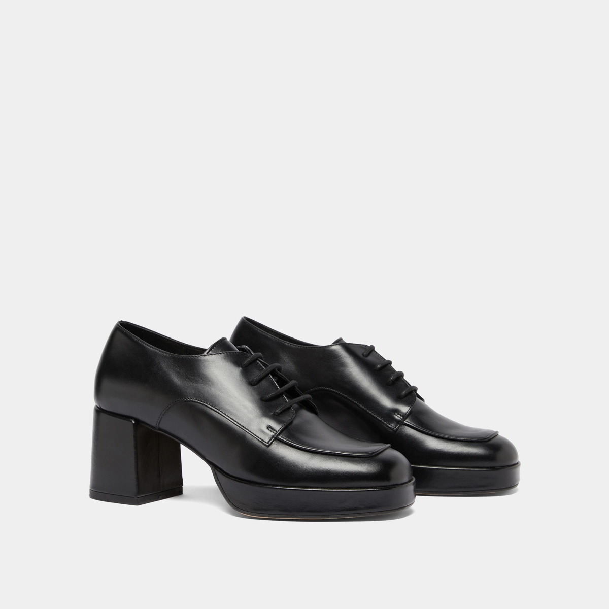 Derbies à talons en cuir noir | VIVALDI | Jonak